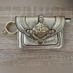 Vintage Y2K Juicy Couture Gold Wallet Mini Keychain Cardholder